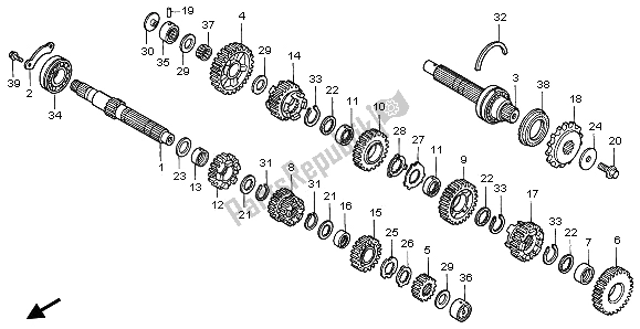 Todas las partes para Transmisión de Honda CBR 600F 1997