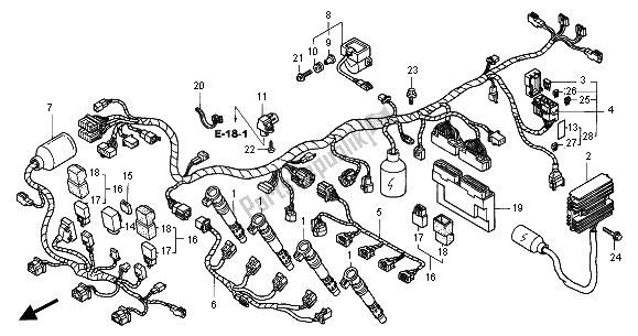 Tutte le parti per il Cablaggio del Honda CBR 900 RR 2001