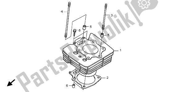 Wszystkie części do Cylinder Honda TRX 400 FW Fourtrax Foreman 2001