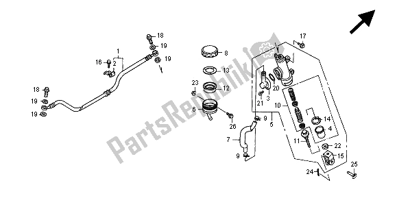 Wszystkie części do G?ówny Cylinder Hamulca Tylnego Honda CB 500 2000