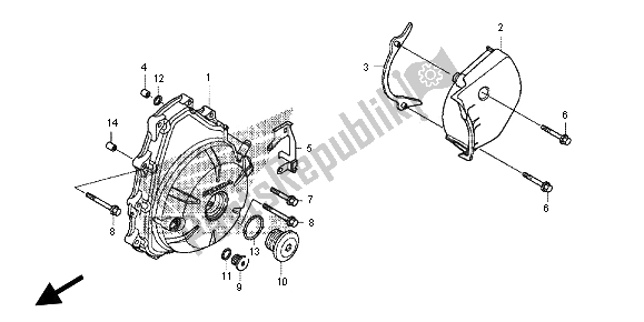 All parts for the A. C. Generator Cover of the Honda NC 700D 2012