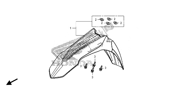 All parts for the Front Fender of the Honda CRF 450R 2014