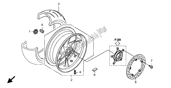 Tutte le parti per il Ruota Posteriore del Honda VFR 1200 FA 2010