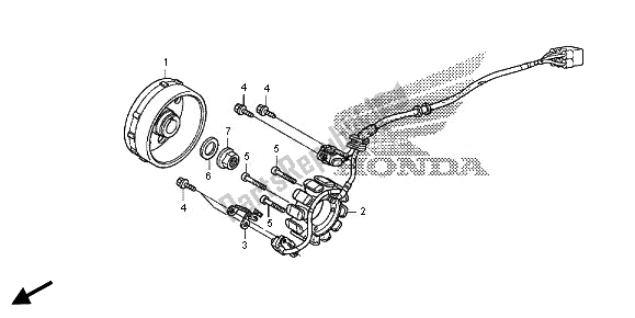 All parts for the Generator of the Honda CRF 450R 2014