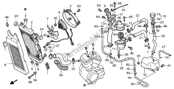 Alle onderdelen voor de Radiator van de Honda VT 600C 1995