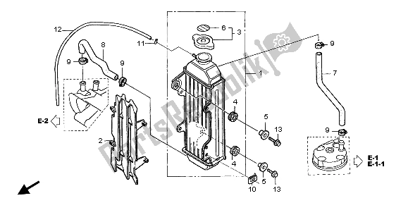 Todas las partes para Radiador de Honda CR 85R SW 2004