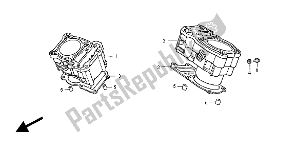 Tutte le parti per il Cilindro del Honda NT 650V 2000