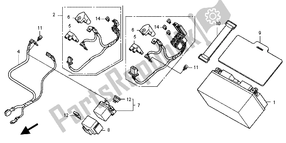 Wszystkie części do Bateria Honda CBR 600F 2012