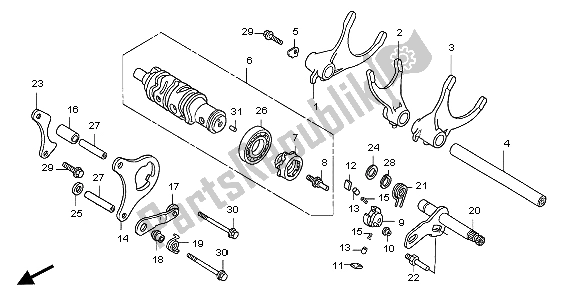 All parts for the Gearshift Drum & Gearshift Fork of the Honda CB 1300 SA 2007