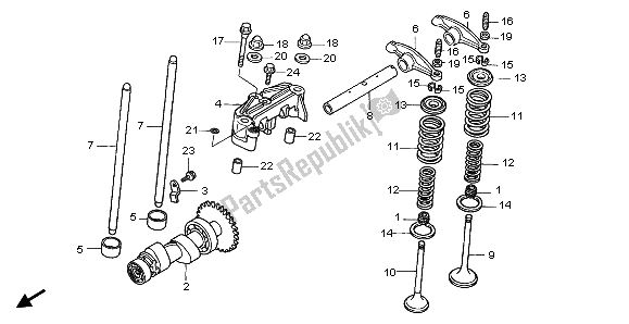 Todas as partes de Eixo De Comando do Honda TRX 350 FE Rancher 4X4 ES 2001