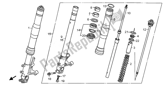 Todas las partes para Tenedor Frontal de Honda CBR 600 RR 2008