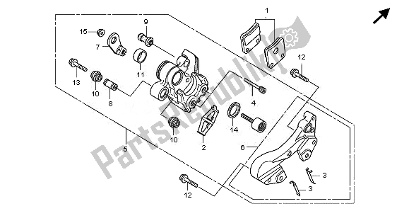 All parts for the Parking Brake Caliper of the Honda NSA 700A 2008