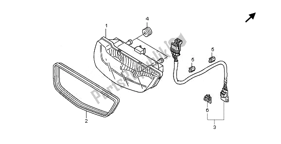 Toutes les pièces pour le Feu Arrière du Honda TRX 420 FE Fourtrax Rancher 4X4 ES 2011