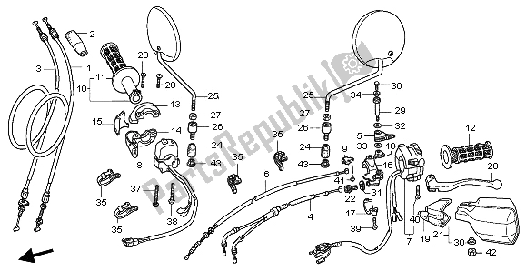 All parts for the Switch & Cable of the Honda XL 600V Transalp 1996