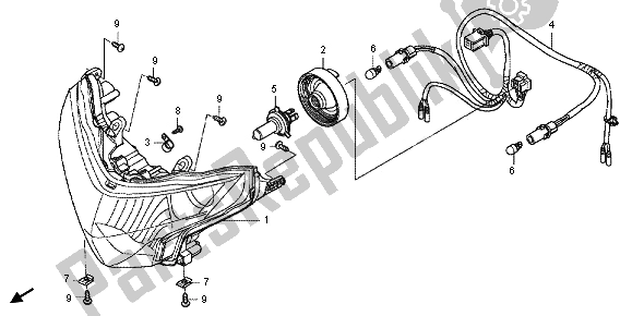 Todas as partes de Farol do Honda CBR 125 RS 2013