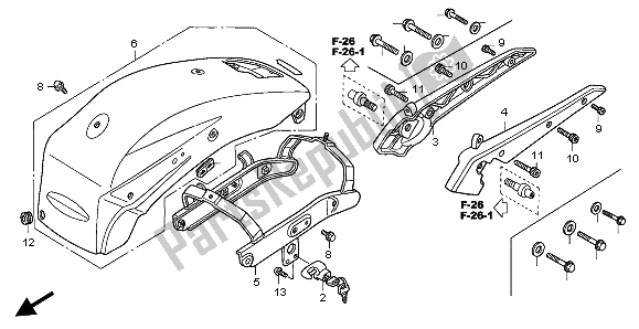 Todas las partes para Guardabarros Trasero Y Pasamanos de Honda VTX 1800C 2002