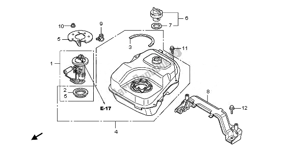 Todas las partes para Depósito De Combustible de Honda PES 150 2010