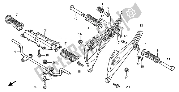 All parts for the Step of the Honda ANF 125 2011