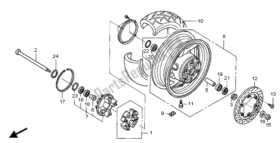Todas as partes de Roda Traseira do Honda ST 1300 2006
