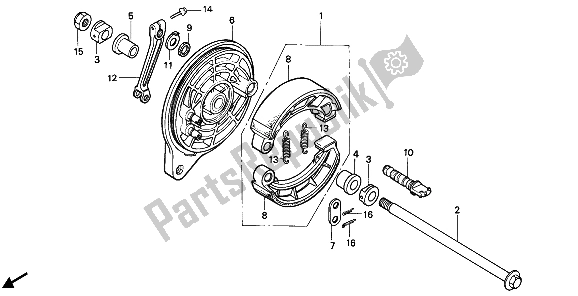 All parts for the Rear Brake Panel of the Honda VT 600C 1988