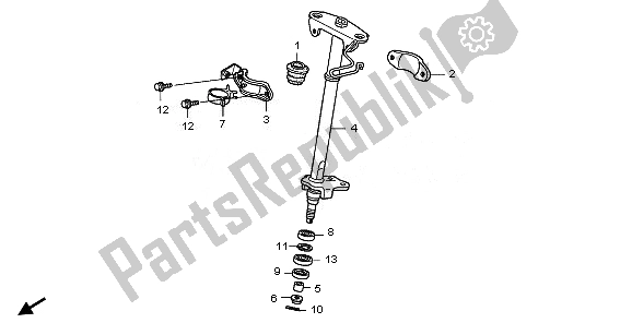 All parts for the Steering Shaft of the Honda TRX 250X 2011
