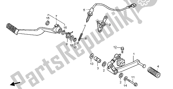 All parts for the Brake Pedal & Change Pedal of the Honda CBR 1000F 1996