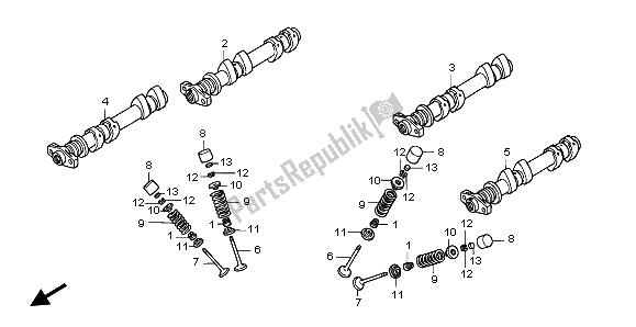 All parts for the Camshaft & Valve of the Honda ST 1300A 2003