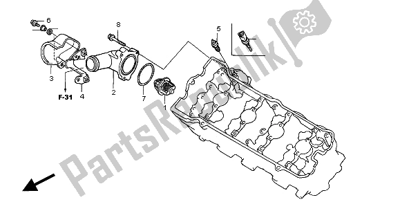 All parts for the Thermostat of the Honda CB 600F2 Hornet 2002