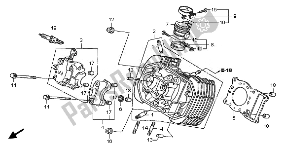 Tutte le parti per il Testata Anteriore del Honda XL 125V 2011