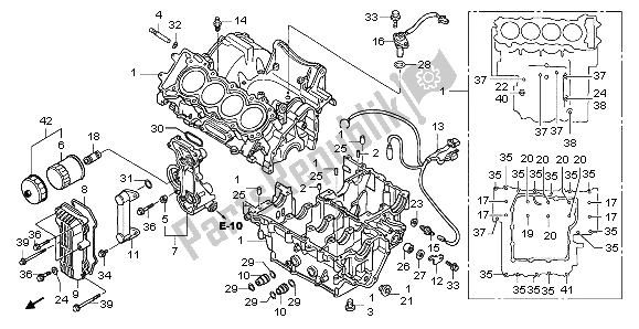 Todas las partes para Caja Del Cigüeñal de Honda CBF 600 NA 2007