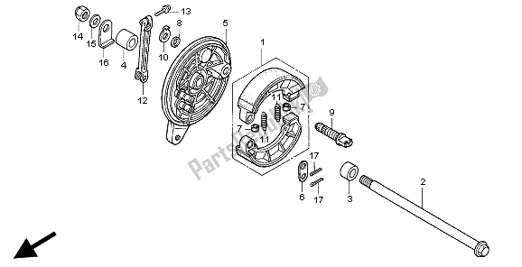 All parts for the Rear Brake Panel of the Honda VF 750C 1997