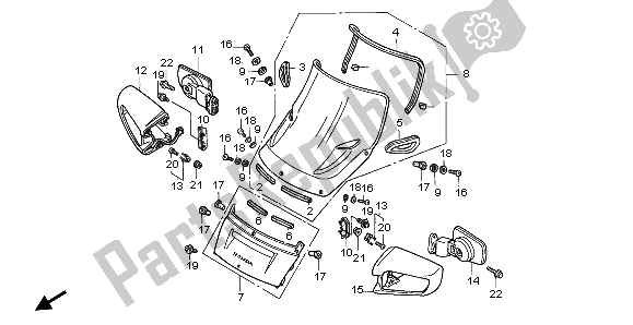 Tutte le parti per il Schermo Del Vento del Honda ST 1100A 1999