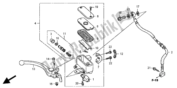 Tutte le parti per il Pompa Freno Anteriore del Honda GL 1800 2012