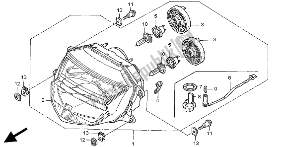 Wszystkie części do Reflektor (ue) Honda CBR 1100 XX 1998