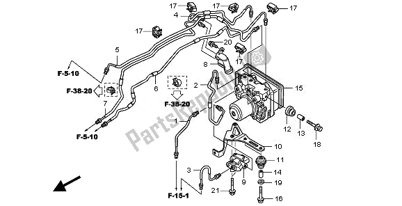 All parts for the Abs Modulator of the Honda CBF 1000 FSA 2010