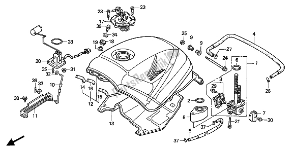All parts for the Fuel Tank of the Honda CBR 1000F 1994