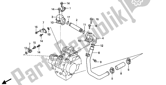 All parts for the Water Pipe of the Honda VF 750C 1994