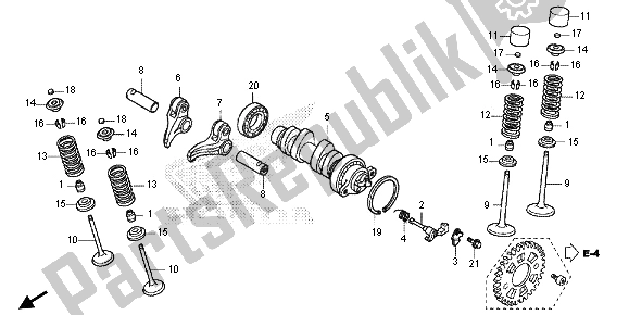 Todas las partes para árbol De Levas Y Válvula de Honda CRF 150 RB LW 2013