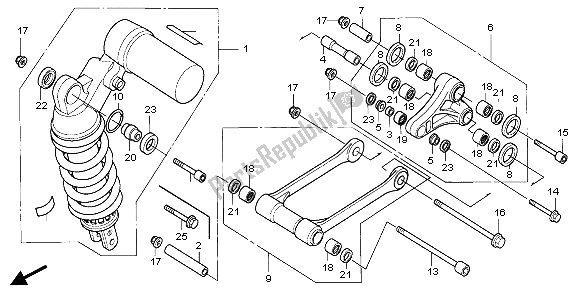 Tutte le parti per il Cuscino Posteriore del Honda CBR 600 RR 2006