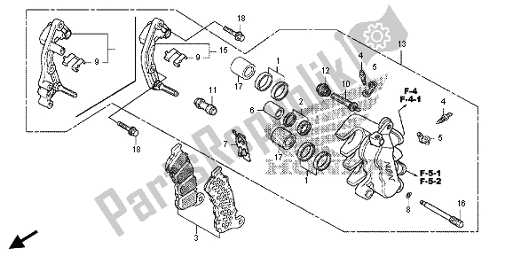 All parts for the Front Brake Caliper of the Honda FES 125 2012