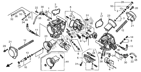 Tutte le parti per il Carburatore (parti Componenti) del Honda VTR 1000F 2003