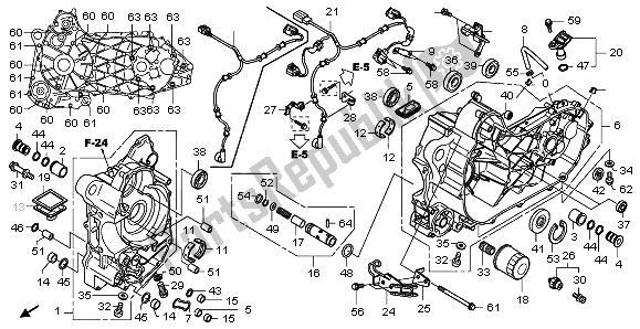 All parts for the Crankcase of the Honda NSS 250S 2010