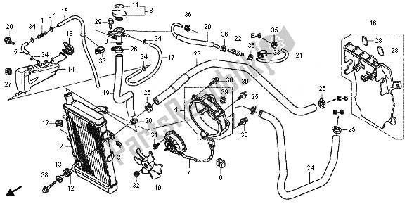 Todas as partes de Radiador do Honda FJS 600A 2011