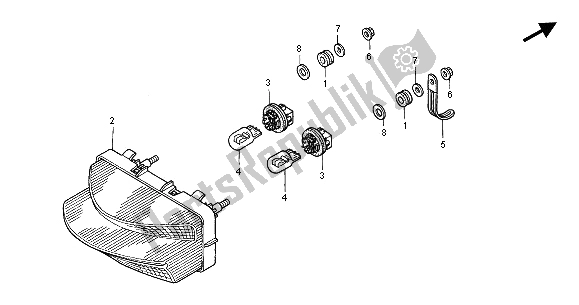 Toutes les pièces pour le Feu Arrière du Honda CBR 600 FR 2001