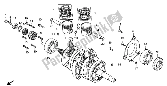 All parts for the Crankshaft & Piston of the Honda CB 250 1997