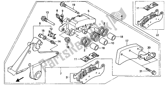 Todas las partes para Pinza De Freno Trasero de Honda CBR 1000F 1993