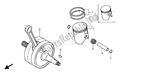 All parts for the Crankshaft & Piston of the Honda CR 250R 1996