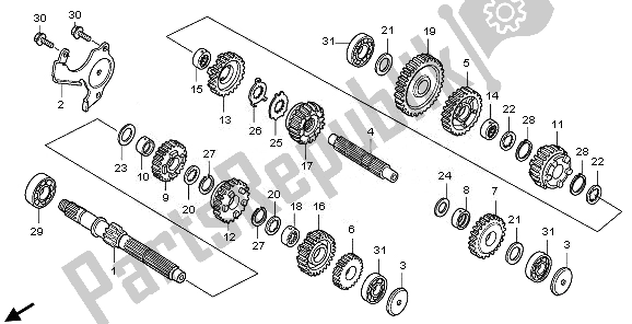 Toutes les pièces pour le Transmission du Honda VT 750C 2008