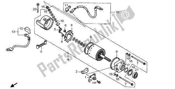 All parts for the Starting Motor of the Honda FMX 650 2006