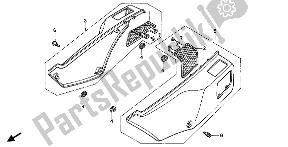 Tutte le parti per il Coperchio Laterale del Honda NX 650 1991